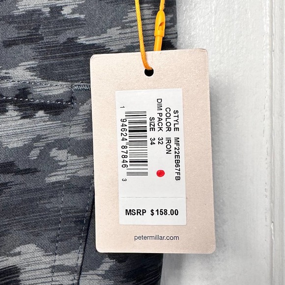 Peter Millar Crown Sport EB66 Performance Stretch 34x32 Iron Grey Camo Pants - Picture 6 of 16